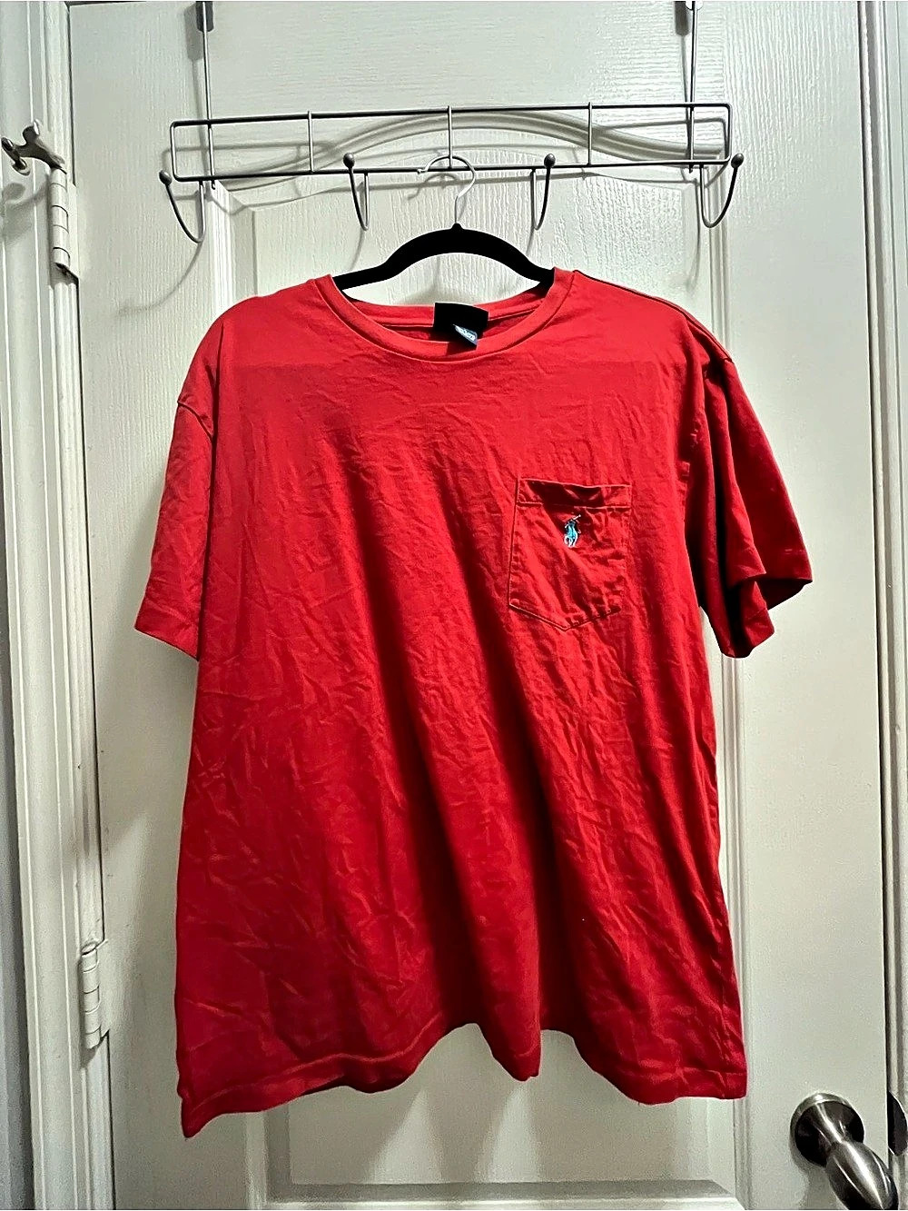 Polo Ralph Lauren Men's Red Logo Pocket Crew Neck T-Shirt Cotton L